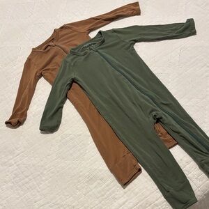 Kyte BABY Green and Brown Kids One Pieces Bodysuits Set